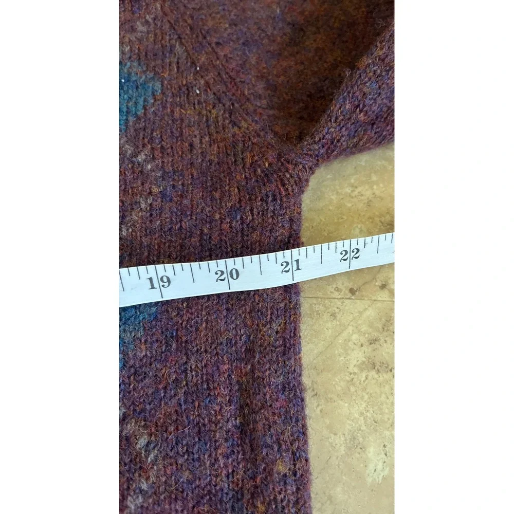 Brooks Brothers Shetland Wool Argyle Sweater Mens 42 Purple Made in England Vtg